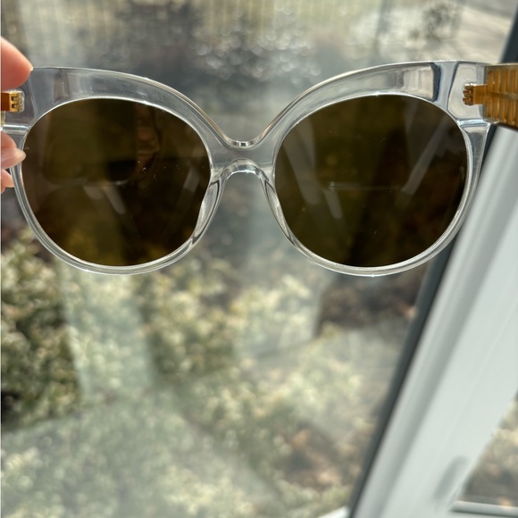 Linda Farrow 388 Clear Yellow Gold oversized Sunglasses - Picture 6 of 10